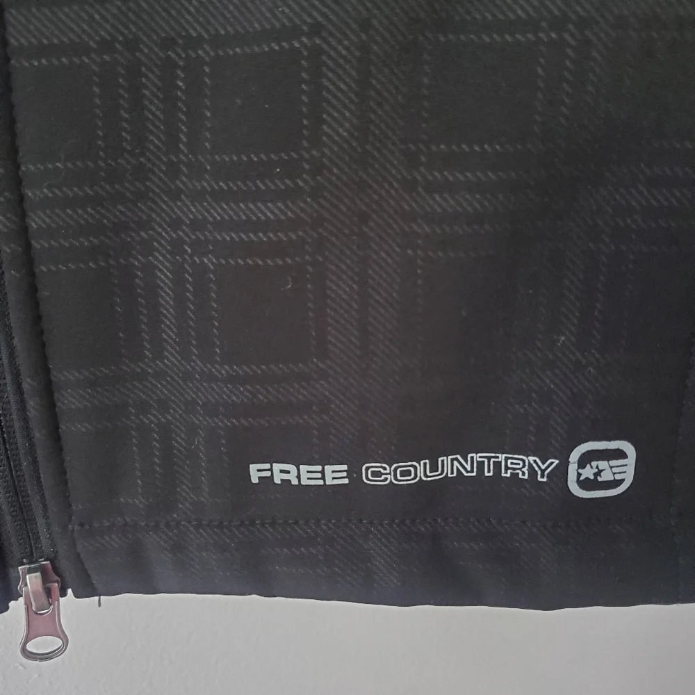 Free Country Woman's Black Plaid Hooded Trench Coat With Faux Fur Lining Sz S - Picture 7 of 16